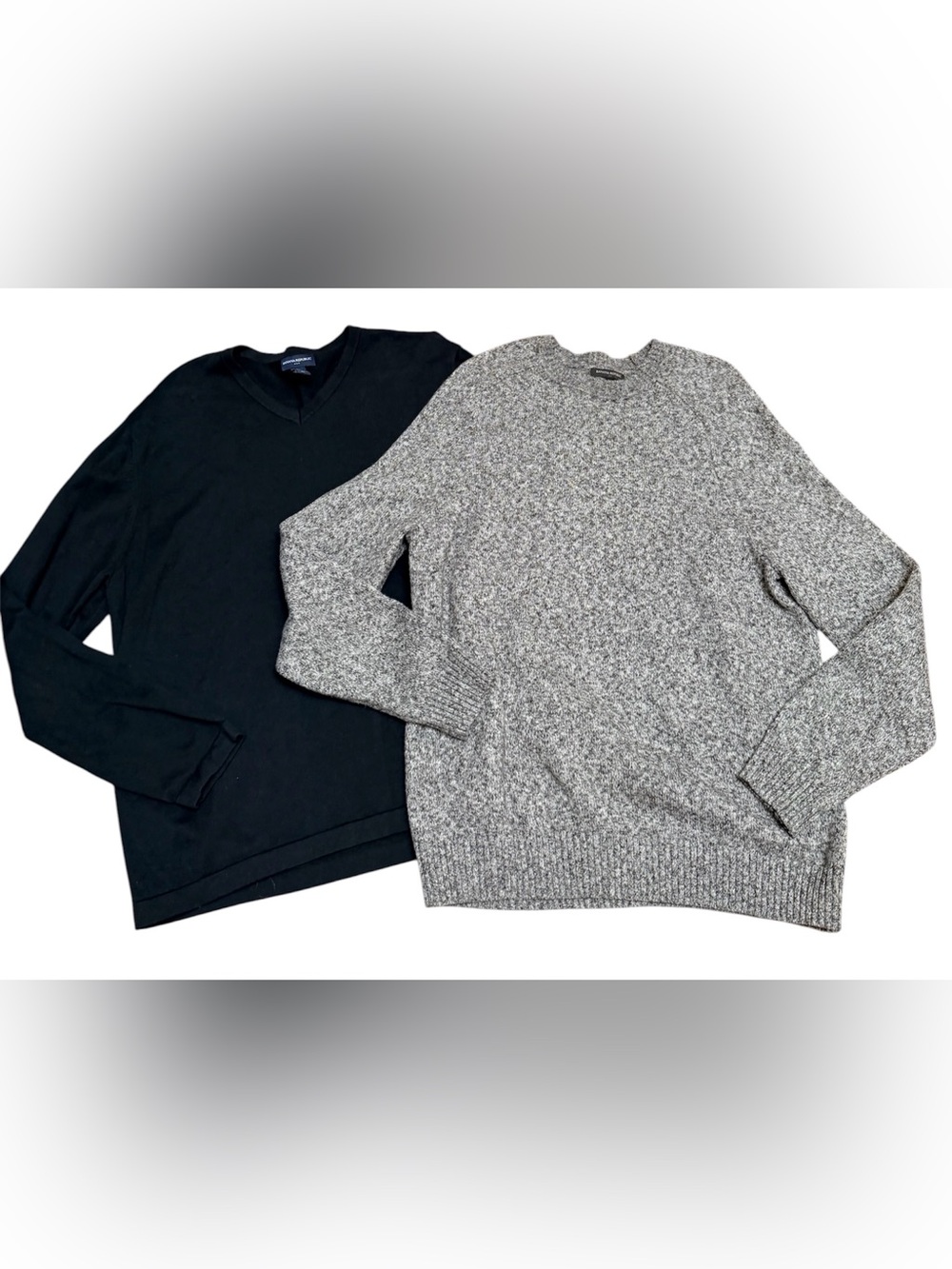 BANANA REPUBLIC LOT Bundle Men's Pull Over Knit Sweaters Black Marled Size XL